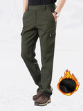 kkboxly  Classic Design Cargo Pants,  Men's Multi Flap Pocket Trousers, Men's Casual Street Style Solid Color Work Pants Outdoors Streetwear