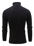 Plus Size Men's Cable Knit Sweater Stylish Turtleneck Pullover Fall Winter, Men's Clothing