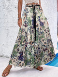 kkboxly  Polka Dot Pleated Skirts, Vintage High Waist Summer Maxi Skirts, Women's Clothing
