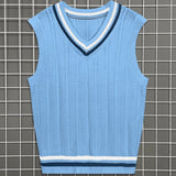 kkboxly  Elegant Slightly Stretch Preppy Vest, Men's Casual Vintage Style V Neck Vest For Fall Winter