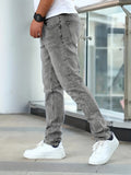 kkboxly Men's Casual Skinny Jeans, Chic Street Style Medium Stretch Denim Pants