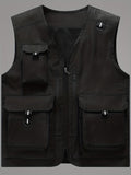 kkboxly  Men's Summer Outdoor Vest: Breathable Mesh, Multi Pockets, Zip Up & Thin Sleeveless Jacket for Fishing, Trekking & Hiking