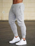 kkboxly Classic Design Joggers, Men's Casual Stretch Waist Drawstring Sports Pants Sweatpants
