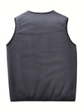 kkboxly  Winter Men's Double-sided Fleece Vest Autumn And Winter Thick Waistcoat