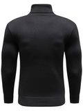 kkboxly  Turtle Neck Knitted Sweater, Men's Casual Warm Solid Color Mid Stretch Pullover Sweater For Fall Winter