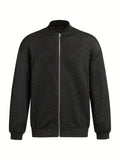 kkboxly  Men's Loose Fit Knitted Jacket, Casual Baseball Collar Cardigan Jacket
