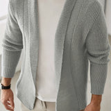 kkboxly  Elegant Slightly Stretch Sweater Cardigan, Men's Casual Vintage Style V Neck Cardigan For Fall Winter
