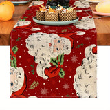 1pc Festive Christmas Linen Table Runner - Table Runners for Holiday Decor, Kitchen Dining Room Scene Decoration, Party Supplies, Gift Ideas, and Atmosphere Decoration
