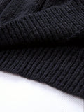 Plus Size Men's Solid Knit Sweater Spring Fall Winter Textured Pullover For Big & Tall Males, Men's Clothing