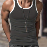 kkboxly  Men's Training Tank Top, Casual Comfy Vest For Summer, Men's Clothing Top Sleeveless Shirt For Gym Workout