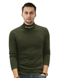 kkboxly Men's Turtleneck Long Sleeve T-Shirt, Casual Stretch Sports Tops For Spring Fall
