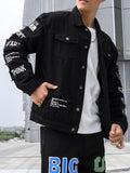 kkboxly  Men's Chic Denim Jacket, Casual Street Style Chest Pocket Button Up Jacket
