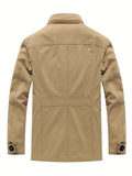 kkboxly  Men's Outdoor Fashion Comfortable Breathable Retro Cotton Jacket Windproof Comfy Coat For Autumn And Winter