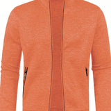 kkboxly  Elegant Mid Stretch Cardigan, Men's Casual Full Zip Up Cardigan Sweater Coat For Fall Winter