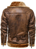 kkboxly Men's Fur And Fur Slim Suede Jacket
