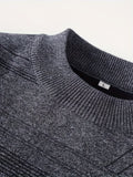 kkboxly  All Match Knitted Sweater, Men's Casual Warm Slightly Stretch Crew Neck Pullover Sweater For Men Fall Winter