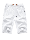 kkboxly  Men's Shorts Casual Classic Fit Stylish Drawstring Elastic Waist Summer Beach Shorts With Zipper Pockets Workout Sport Shorts