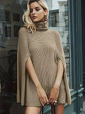 kkboxly  Turtleneck Cloak Sleeve Sweater, Elegant Raglan Shoulder Sweater For Fall & Winter, Women's Clothing