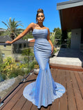 kkboxly  Glitter Sequin Slip Sleeveless Backless Maxi Dress, Slim Elegant Ruffled Cocktail Party Guest Evening Gown Mermaid Dress, Women's Clothing