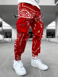 kkboxly Men's Paisley Multi-Pocket Cargo Joggers: The Perfect Street Style for Spring & Summer Outdoors!
