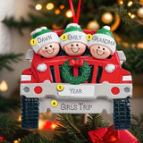 Christmas Family Car Resin Ornament - Festive Garden & Home Decor Hanging Charm