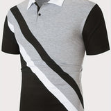 kkboxly  Men's Slim Casual Multi Color Striped Polo Shirt Best Sellers