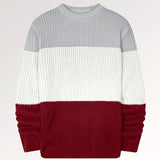 kkboxly  Men's Color Block Crew Neck Pullovers Knit Sweater Top
