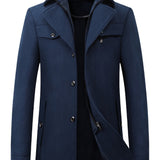 kkboxly Men's Business Casual Thick Wool Coat - Stay Warm & Look Slim This Winter!
