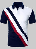 kkboxly  Men's Slim Casual Multi Color Striped Polo Shirt Best Sellers