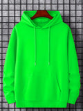 kkboxly Solid Color Hoodies For Men, Graphic Hoodie With Kangaroo Pocket, Comfy Loose Drawstring Trendy Hooded Pullover, Mens Clothing For Autumn Winter