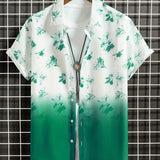kkboxly  Flower Print Men's Casual Short Sleeve Shirt, Men's Shirt For Summer Vacation Resort