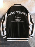 kkboxly  Color Block Varsity Jacket, Men's Casual Baseball Jacket Coat Regular Fit College Hipster Windbreaker For Winter Autumn