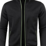 kkboxly  Elegant Mid Stretch Cardigan, Men's Casual Full Zip Up Cardigan Sweater Coat For Fall Winter