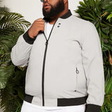 kkboxly  Men's Casual Sports Oversized Jacket, Plus Size Outdoor Comfortable Zip Up Jacket