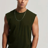 Solid Color A-Shirt Tanks, Men’s Singlet, Dry Fit Sleeveless Tank Top, Lightweight Active Undershirts, For Workout At The Gym, Bodybuilding, And Fitness, As Gifts