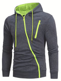 kkboxly   Autumn And Winter New Men's Zipper Sweater Sports Casual Hooded Long-sleeved Cardigan Jacket