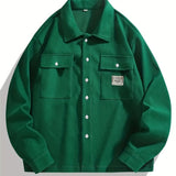kkboxly  Solid Jackets For Men Dual Pockets Button Up Lapel Stylish Coat Jackets For Men