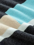kkboxly  Stripe Design, Men's Warm Trendy Knitted Sweater