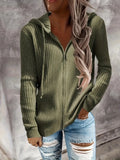 kkboxly  Zip Up Drawstring Hoodies, Casual Soldi Long Sleeve Sweatshirt, Women's Clothing