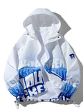 kkboxly  Men's Gradient Color Hooded Jacket Casual Versatile Zip Up Jacket With Full Letter Print Best Sellers
