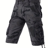 Men's Cotton Casual Multi Pocket Outdoor Camouflage Cargo Shorts No Belt
