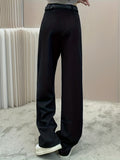 kkboxly  Solid Straight Leg Pants, Versatile High Waist Pants For Spring & Fall, Women's Clothing