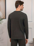 kkboxly  1pc Men's Thickened Fleece Thermal Underwear Tops, Soft And Elastic Bottoming Tops, High-quality Long Sleeve Thermal Underwear
