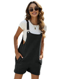 kkboxly  Solid Cami Jumpsuit, Casual Sleeveless Comfy Short Length Jumpsuit With Pockets, Women's Clothing