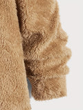 kkboxly  Men's Warm Fleece Jacket, Casual Stand Collar Coat For Fall Winter