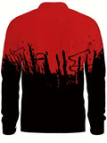 kkboxly  Plus Size Men's Contrast Color Shirt Fashion Casual Long Sleeve Mature Shirt Fall Winter, Men's Clothing