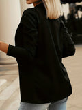 kkboxly  Solid Open Front Blazer, Elegant Lapel Long Sleeve Blazer For Office & Work, Women's Clothing