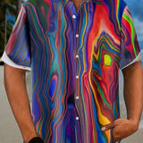 kkboxly  Men's Paisley Art Inspired Short-Sleeved Shirt Best Sellers