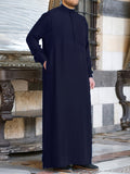 kkboxly  Men's Saudi Arabic Thobe Jubba Dishdasha Long Sleeve Robe, Islamic Abaya Dress, Ramadan Muslim Dress Middle East Islamic Clothing