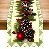 Festive Christmas Table Runner: Floral Pattern, 33x13 inches, Polyester Material, Square Shape, Christmas Holiday, Woven Fabric, Polyester Filling, Polyester Lining